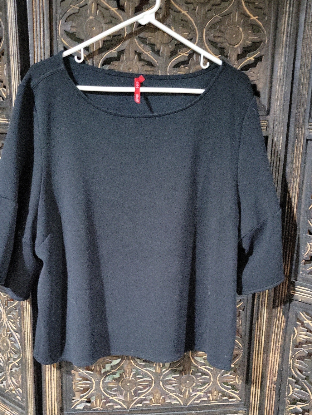 SPANX Black Crop Short Sleeve Crewneck Top - Picture 3 of 4